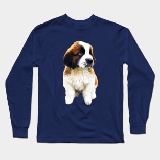 St Bernard Cute Puppy Dog Long Sleeve T-Shirt